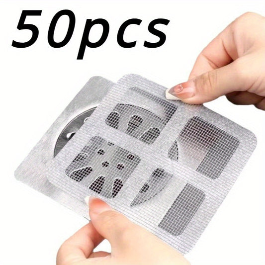 50 Pcs Hair Catcher Drain Stickers: Prevent Hair, Hair Blocker for Shower Drains, Easy to Use, No Power Required