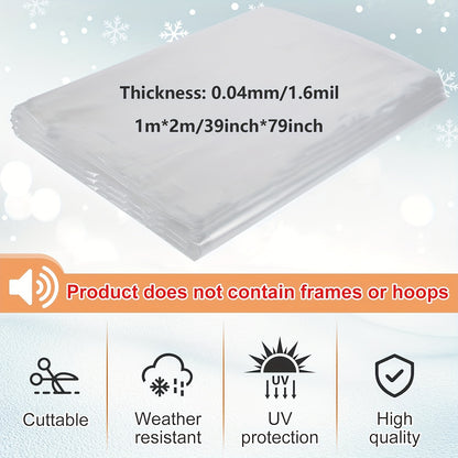 1 Piece Clear Plastic Film, PE Material, Transparent Garden Cover for Plants, Outdoor Vegetable Crops, Furniture and Floor Protection, Garden Film for Greenhouse, Lawn and Gardening Supplies