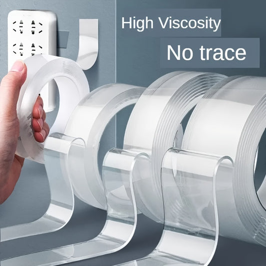 1 Roll of XStrong Reusable Double-Sided Tape, Heavy-Duty Transparent Nano Adhesive Strip, No Residue Washable Tape for Home, Office, and Car Use - Multi-Purpose Removable Mounting Tape