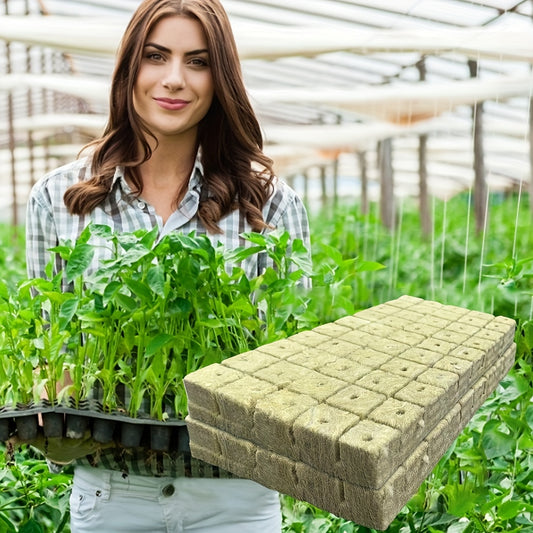 50 pieces of soilless cultivation substrate plant propagation seedling blocks plant rock wool substrate hydroponic seedling blocks, 25*25*25 mm