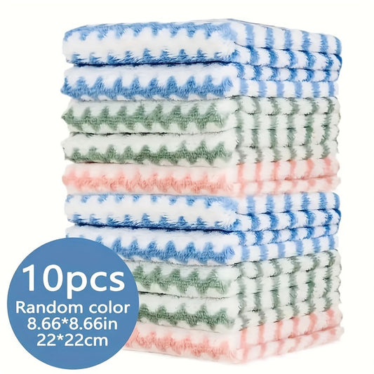 10 Pack Dish Towels Bamboo Fiber Dish Cloths Super Absorbent Double Layer Cleaning Cloths Modern Thick Kitchen Towels Reusable Oil Free Containing Bamboo Charcoal Dish Cloths