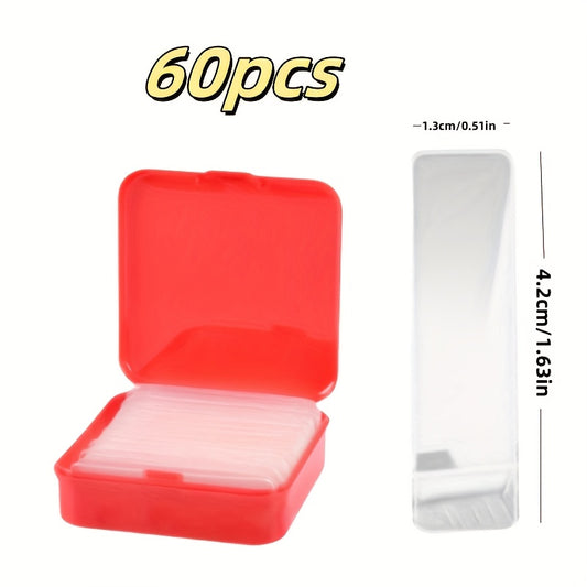 60 pieces double-sided transparent tape package waterproof transparent and easy to tear