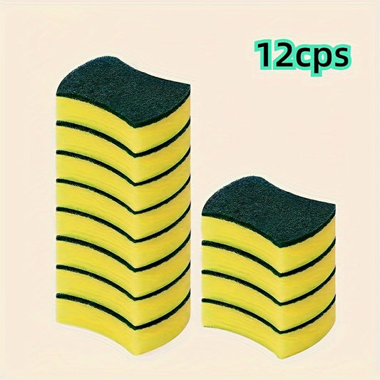 Highly effective kitchen scrub sponge: scratch-free, non-woven, soft, foaming, removes tough stains