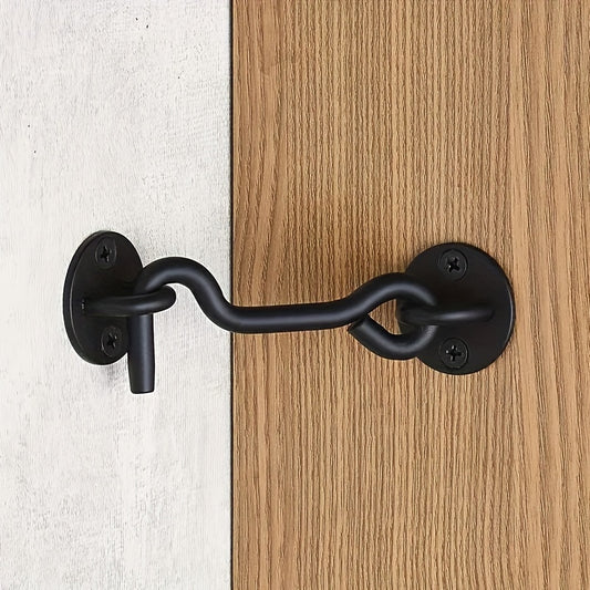 1pc Two color options, black and Silvery. Heavy duty 4-inch metal door bolt, suitable for doors, windows, cabinets, boxes, etc. - easy to install, comes with screw accessories, industrial hardware