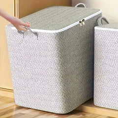 1 large capacity non-woven storage box with handle, waterproof, multi-purpose, suitable for clothes, blankets,