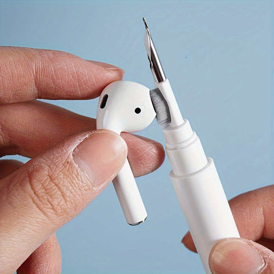 1pc 3in1 Portable Earbud Cleaning Pen&nbsp;- Versatile Dust Removal Tool for Headphones, Keyboards, Phones &amp; Remote Controls - Compact Electronics