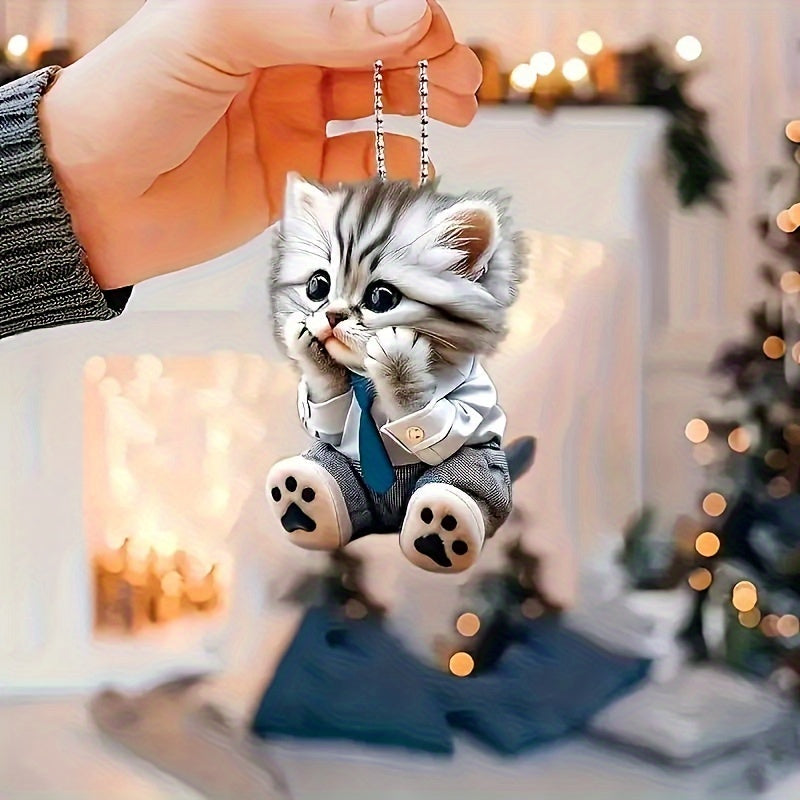Charming Acrylic Cat Car Charms And Keychains