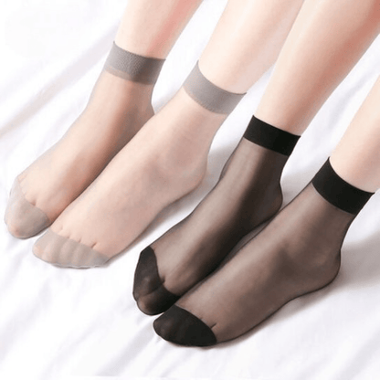 10 pairs of versatile crystal stockings, women's summer thin stockings, short socks, invisible stockings, high elasticity, breathable Colors sent randomly