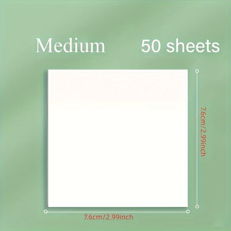 100 Clear Sticky Notes - Waterproof, Medium Square Sticky Notes for Students and Office Use