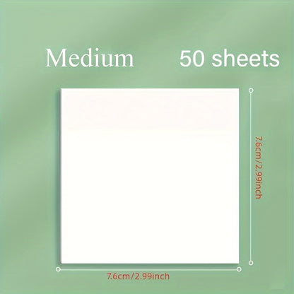 100 Clear Sticky Notes - Waterproof, Medium Square Sticky Notes for Students and Office Use
