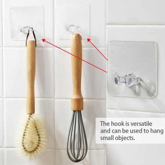 20 Clear Wall Mount Utility Hooks, Easy-to-install Punch-Free Electrical Socket Holders, Fashion Style Plastic Adhesive Hooks for Kitchen, Bathroom, Office Storage