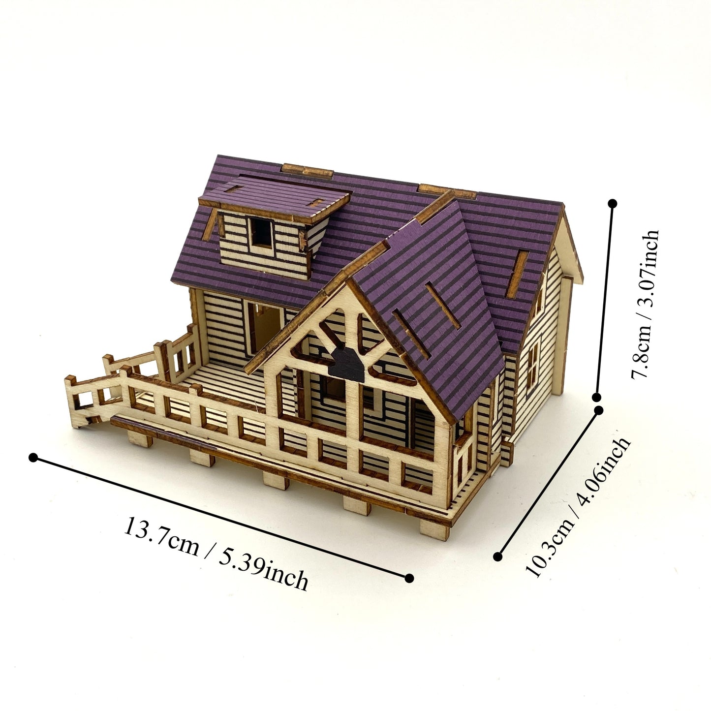 Wooden 3D puzzle building model puzzle kit small villa model DIY handmade kit laser cutting assembly model kit educational three-dimensional