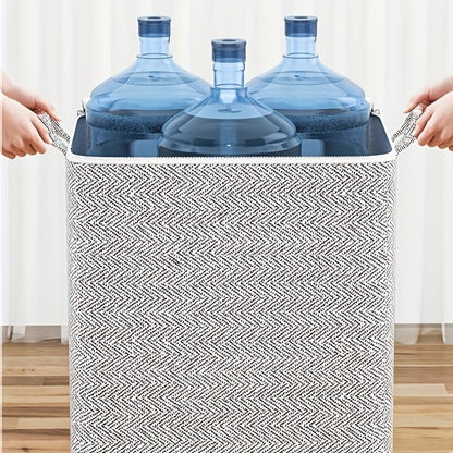 Foldable Gray Clothes and Blanket Storage Bag - with Handles for Home, Bedroom and Car Storage