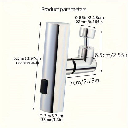 Swivel Kitchen Faucet Set with Touch Control, Waterfall Function and Sink Extension - ABS Material, Anti-Splash Filter, 3 Spray Modes (For Vegetables, Fruits and Dishwashing)
