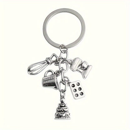 Charming Mini Baking Tools Keychain - Cute Alloy Metal, Great for Purses and Car Decorations, Ideal Birthday Gift for Women