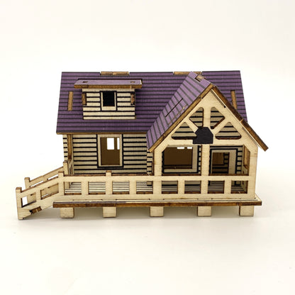 Wooden 3D puzzle building model puzzle kit small villa model DIY handmade kit laser cutting assembly model kit educational three-dimensional