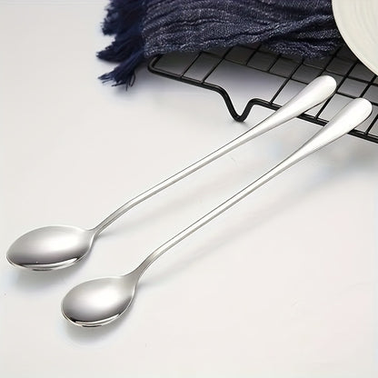 1PC stainless steel long handle ice tea spoon, coffee spoon, ice cream stirring spoon, dishwasher safe, kitchen accessories, cutlery set