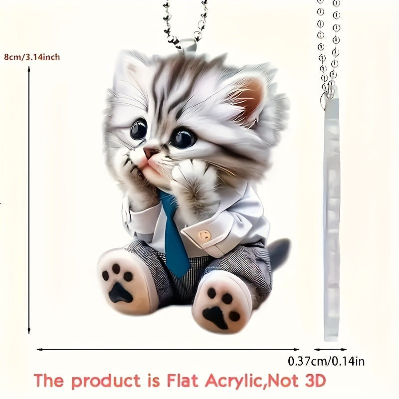 Charming Acrylic Cat Car Charms And Keychains