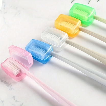 5pcs Portable Toothbrush Case with Cover, Travel Size Dustproof Protective Case, Portable Drainage Toothbrush Cap, Essential for Oral Hygiene, Hypoallergenic and Alcohol-free, Very Suitable for Home, Business Travel and Outdoor Use