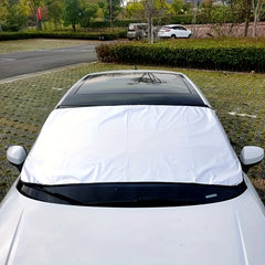 1 Easy-to-fold Winter Car Windshield Cover - 59X23 inches, Durable PVC, Snow, Sun and Rain Protection, with Suction Cup