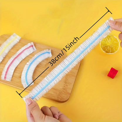 300pcElastic Food Covers - Disposable Plastic Bowl & Vegetable Freshness Wraps for Kitchen and Dining, Perfect for Home Use