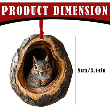 1pc Acrylic Forest Animal Christmas Tree Ornament - Plastic Hanging Decoration for Christmas, Easter, Hanukkah, Thanksgiving - No electricity required, no feathers, ideal gift for animal lovers