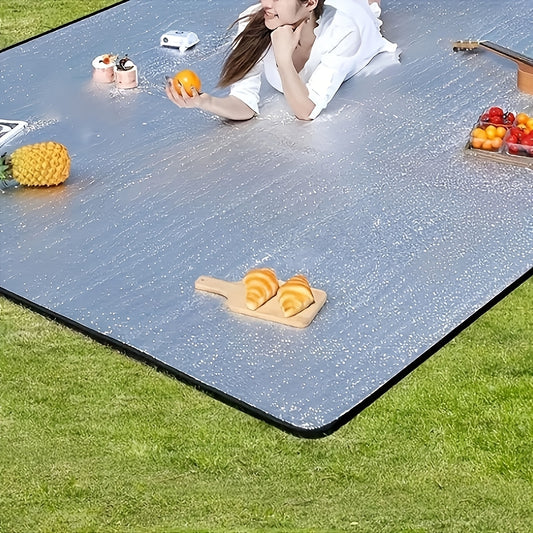 1 Piece Four Seasons Waterproof Camping Mat - Durable Aluminum Foil and EPE Fabric, Portable Outdoor Picnic and Tent, Double-Sided Moisture-Proof Insulation Mat, Beach BBQ, Aluminum Foil