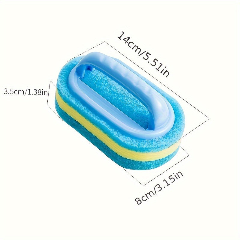 1pcs, sponge cleaning brush with handle, bathroom tub and tile brush, kitchen cleaning sponge scrubber, dish sponge brush, pot brush, durable cleaning sponge, strong stain removal, cleaning supplies, magic sponge, kitchen, bathroom cleaning, stain removal