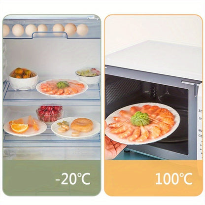 300pcElastic Food Covers - Disposable Plastic Bowl & Vegetable Freshness Wraps for Kitchen and Dining, Perfect for Home Use