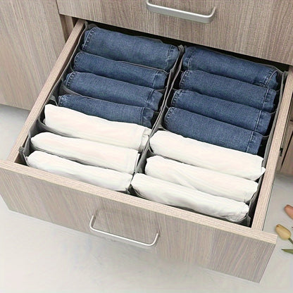 Space Saving Foldable Clothing Storage Boxes - Canvas Wardrobe Boxes for Jeans, Underwear, Socks and More - Easy to Use and Foldable for Back to School