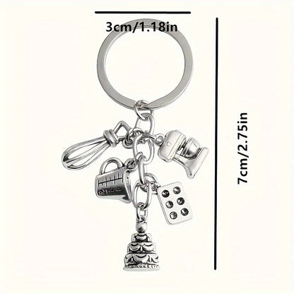 Charming Mini Baking Tools Keychain - Cute Alloy Metal, Great for Purses and Car Decorations, Ideal Birthday Gift for Women