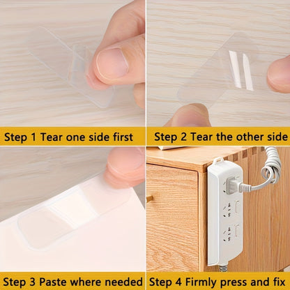 60 pieces double-sided transparent tape package waterproof transparent and easy to tear