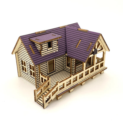 Wooden 3D puzzle building model puzzle kit small villa model DIY handmade kit laser cutting assembly model kit educational three-dimensional