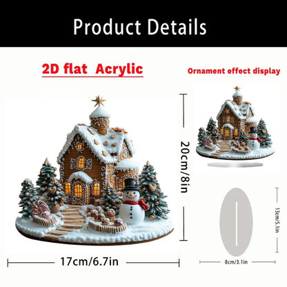 Charming Bohemian Gingerbread House Tabletop Decor, - Perfect for a festive display in your home, office or cafe