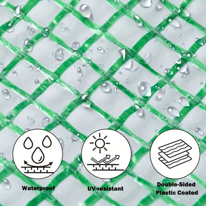 Heavy Duty Green Transparent Tarp -, UV and Waterproof Plastic Cover,