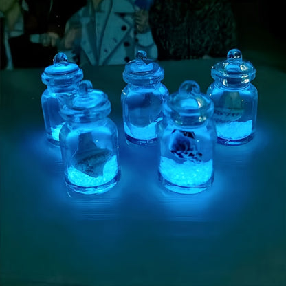 6 luminous transparent bottles ocean theme, Christmas tree mini decorations, home outdoor decorations, Christmas New Year Christmas Eve small gifts,