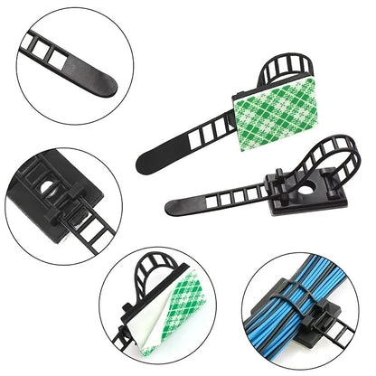 Organize Your Cables in Style with 10pcs Adjustable Cable Tie Mount Clips