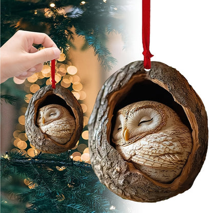 1pc Acrylic Forest Animal Christmas Tree Ornament - Plastic Hanging Decoration for Christmas, Easter, Hanukkah, Thanksgiving - No electricity required, no feathers, ideal gift for animal lovers
