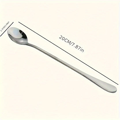 1PC stainless steel long handle ice tea spoon, coffee spoon, ice cream stirring spoon, dishwasher safe, kitchen accessories, cutlery set