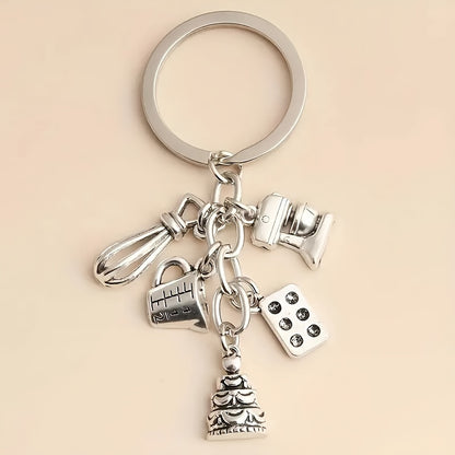 Charming Mini Baking Tools Keychain - Cute Alloy Metal, Great for Purses and Car Decorations, Ideal Birthday Gift for Women