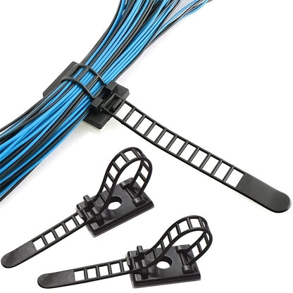 Organize Your Cables in Style with 10pcs Adjustable Cable Tie Mount Clips