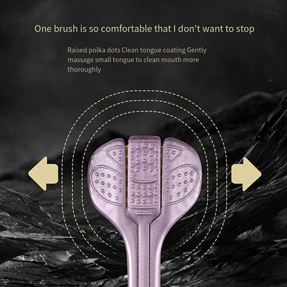 4-Pack XFDXKLY 3D Manual Toothbrush for Adults - Medium Firmness, Microfiber Bristles, Removes Plaque, Includes Tongue Cleaner, Neutral Oral Care, Available in Multiple Colors