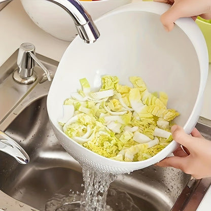 1pc, Plastic Rice Washing Bowl with Strainer - Efficiently Wash Small Grains And Kitchen Gadgets