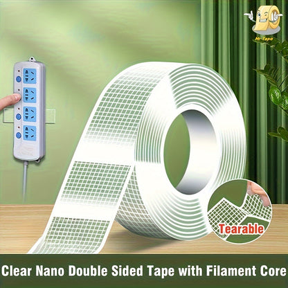 Nano Magic Tape - 1 piece, Waterproof No Residue Adhesive, Heavy Duty Transparent Double-Sided Tape, Multi-Purpose, Suitable for Home and Office, No Electricity Required