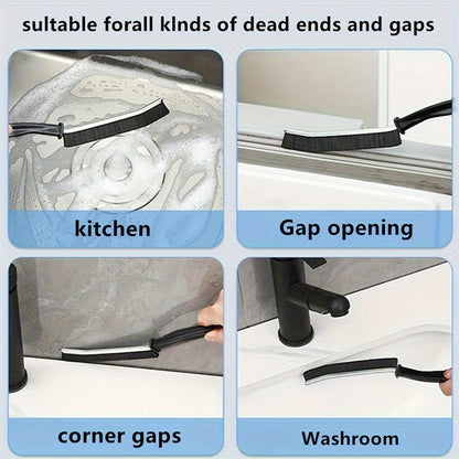 1 Piece Long Handle Groove Cleaning Brush - Stiff Bristle, Multi-Purpose Crevice Tool for Windows and Doors, Dust Removal, No Dead End, Scrubbing - Essential Cleaning Supplies