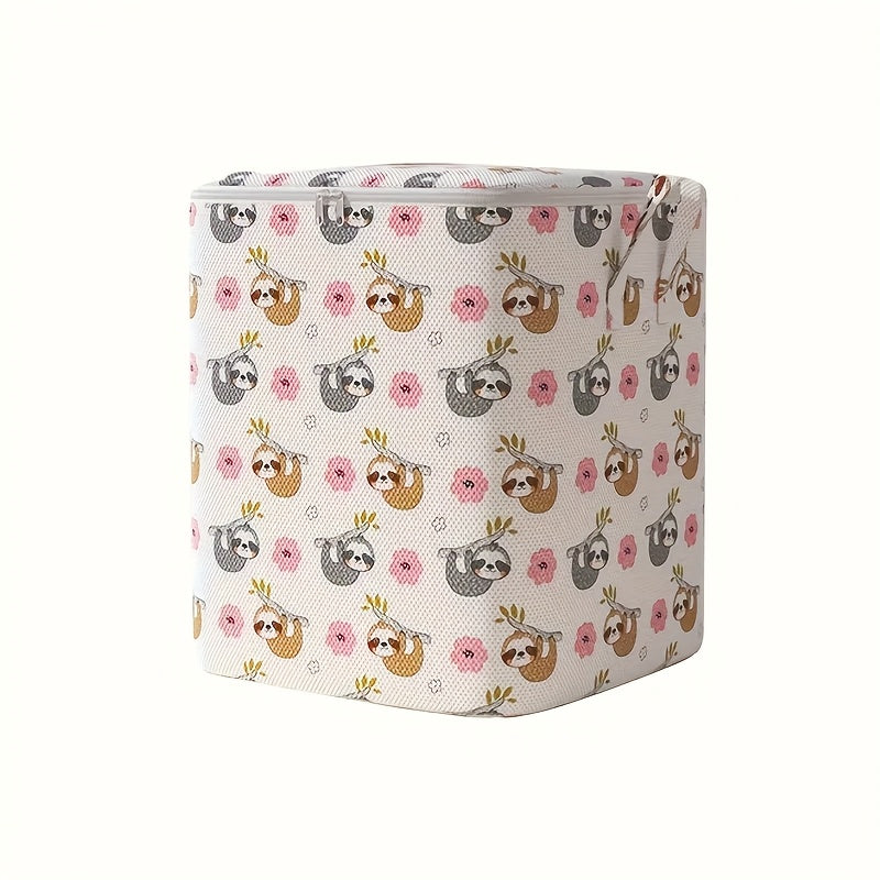 Extra Large Foldable Storage Bag with Sloth Design - Weatherproof Under Bed Organizer for Bedding, Clothes, Quilts and Toys - Great for Bedroom, Laundry Room