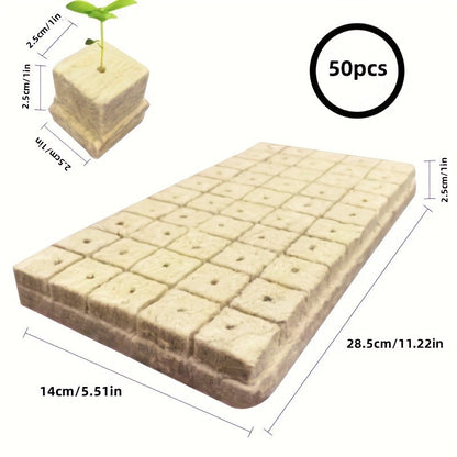 50 pieces of soilless cultivation substrate plant propagation seedling blocks plant rock wool substrate hydroponic seedling blocks, 25*25*25 mm