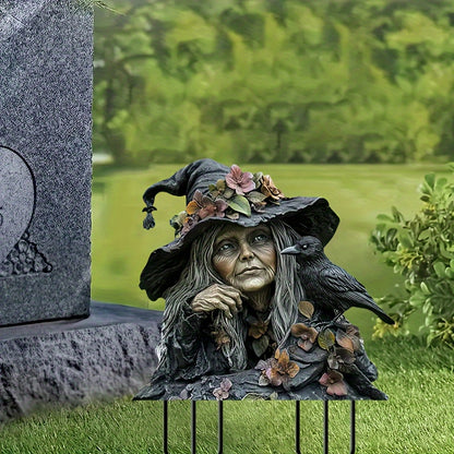 Bohemian Style Acrylic Witch Garden Stake - Weatherproof Outdoor Decor for Planters and Gardens, Unique Yard Art, Bohemian Style,