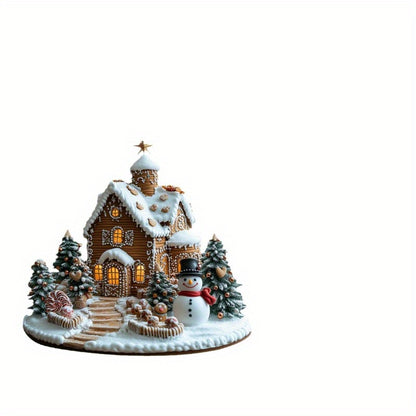 Charming Bohemian Gingerbread House Tabletop Decor, - Perfect for a festive display in your home, office or cafe