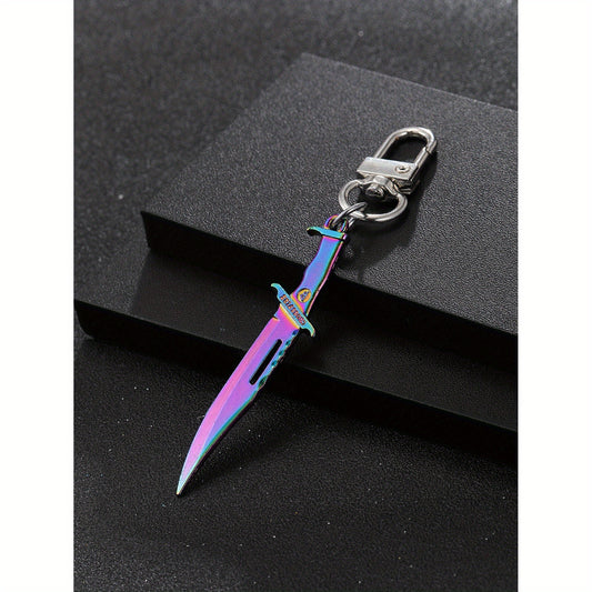 Men's metal knife model keychain, gamer fashion model keyring accessories